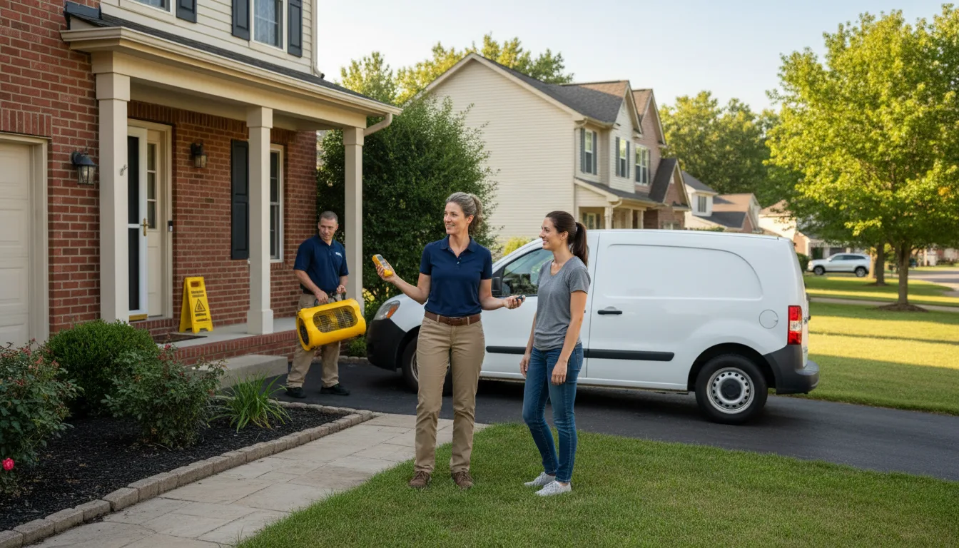 Residential water damage restoration in Worden, IL